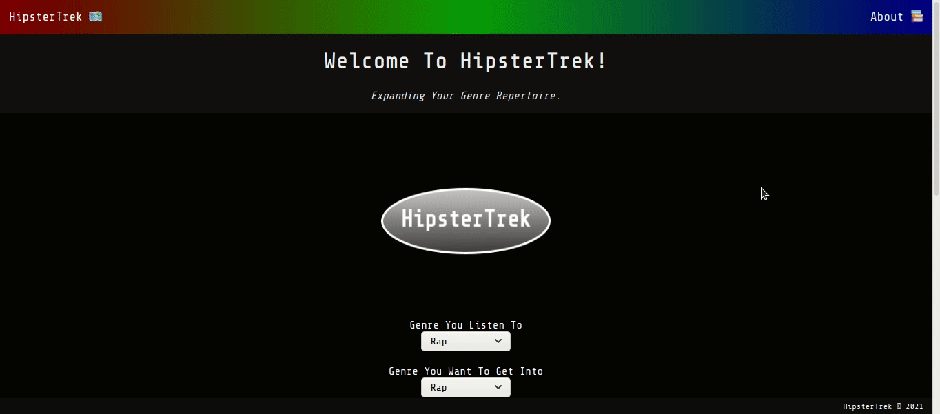 hipstertrek demo gif